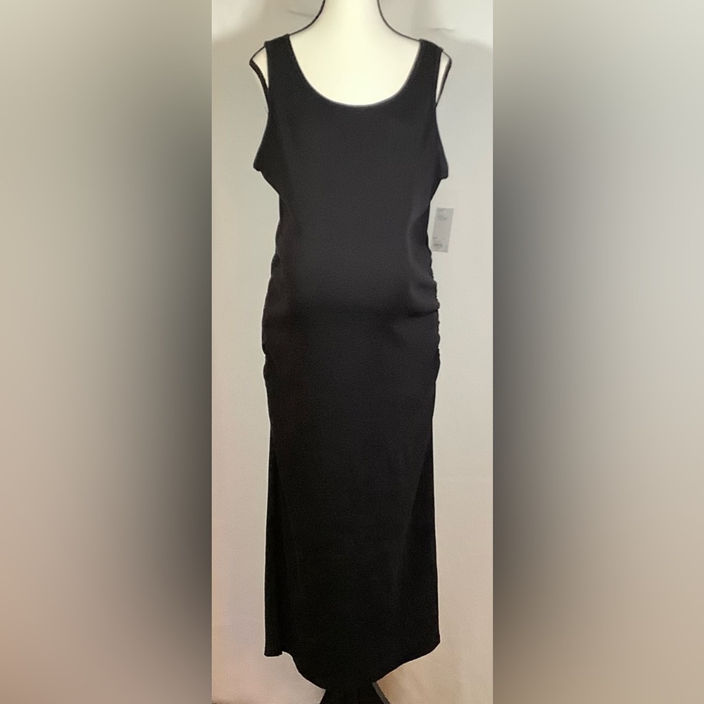 Sonoma Womens Maternity Ribbed Sleeveless Stetch Midi‎ T-Shirt Dress